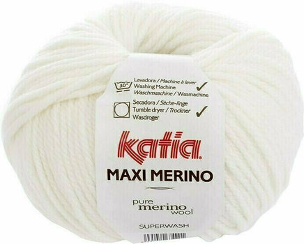 Fil à tricoter Katia Maxi Merino 1 White Fil à tricoter - 1