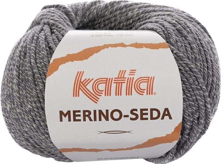 Fil à tricoter Katia Merino Seda 64 Medium Grey Fil à tricoter