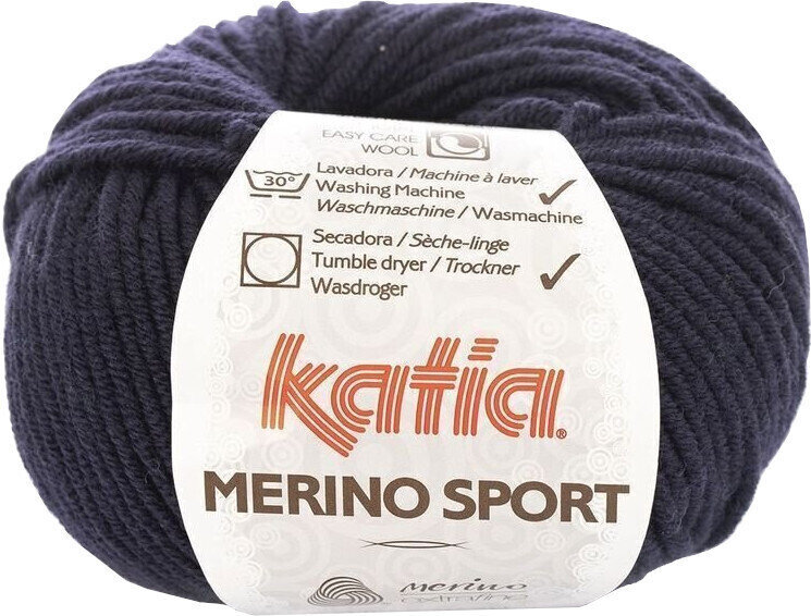 Hilo de tejer Katia Merino Sport 5 Very Dark Blue