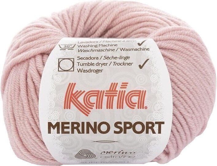 Knitting Yarn Katia Merino Sport 49 Light Pink Knitting Yarn