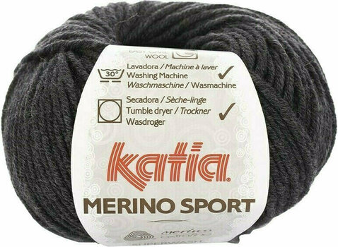 Fios para tricotar Katia Merino Sport 402 Very Dark Grey - 1