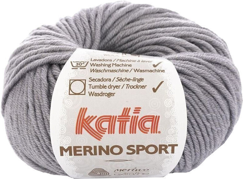 Fios para tricotar Katia Merino Sport 401 Medium Grey