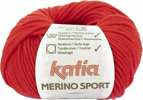 Fios para tricotar Katia Merino Sport 4 Red - 1