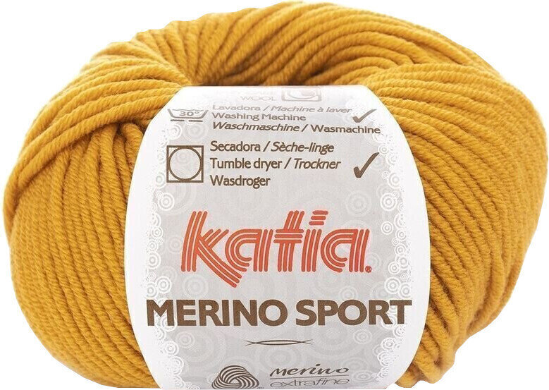 Pletilna preja Katia Merino Sport 37 Saffron Yellow