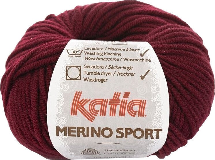 Fios para tricotar Katia Merino Sport 22 Dark Maroon