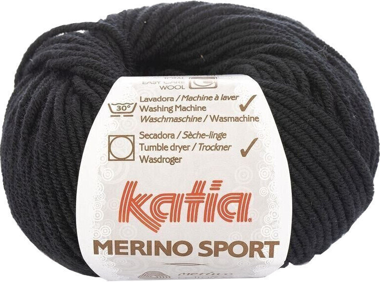 Stickgarn Katia Merino Sport 2 Black