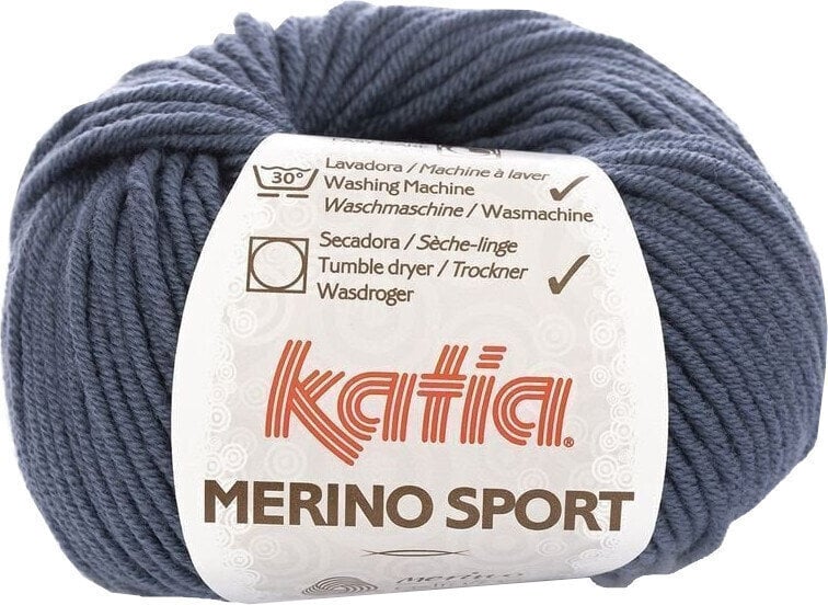 Fios para tricotar Katia Merino Sport 12 Dark Blue