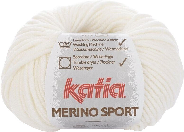 Hilo de tejer Katia Merino Sport 1 White