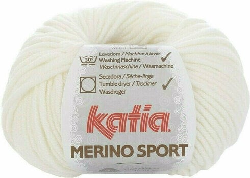 Stickgarn Katia Merino Sport 1 White - 1