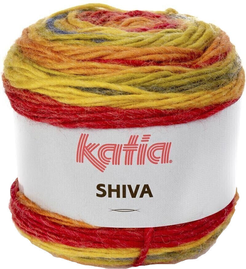 Fil à tricoter Katia Shiva 405 Pistachio/Ochre /Orange/Red Fil à tricoter