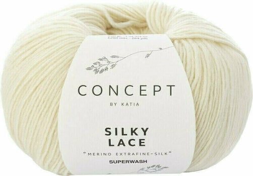 Плетива прежда Katia Silky Lace 152 Off White - 1