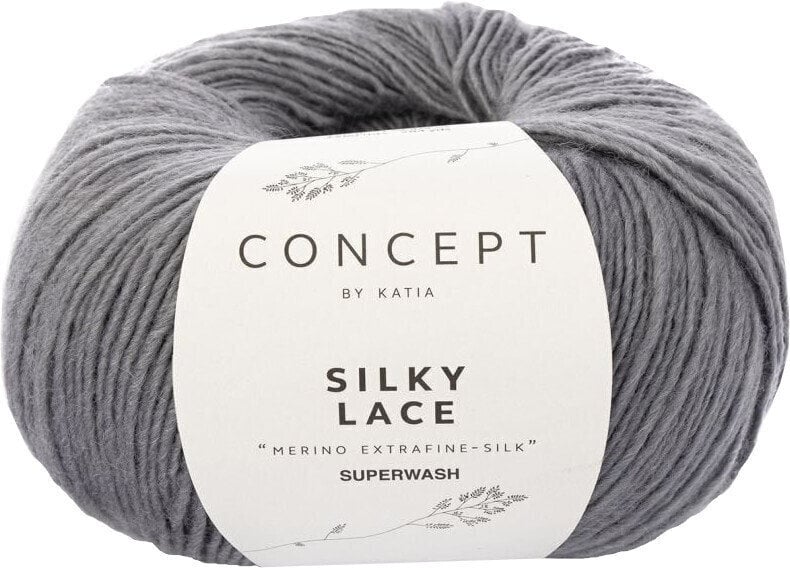 Fil à tricoter Katia Silky Lace 154 Medium Grey Fil à tricoter