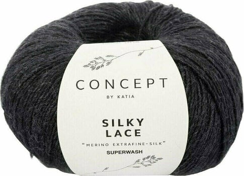 Stickgarn Katia Silky Lace 156 Black - 1