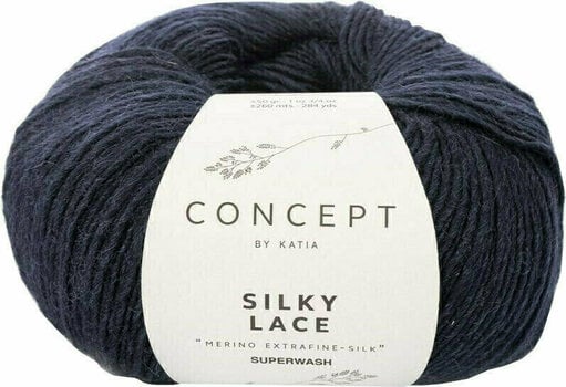 Fios para tricotar Katia Silky Lace 157 Dark Blue - 1