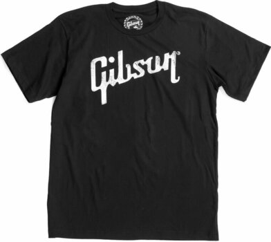 T-shirt Gibson T-shirt Distressed Logo Noir M - 1