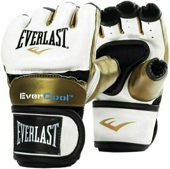 Boxing and MMA gloves Everlast Everstrike Training Gloves White/Gold S/M - 1