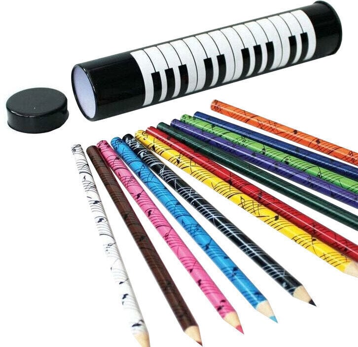 Music Pen/Pencil Music Sales 12 Colour Pencils In Keyboard Tin