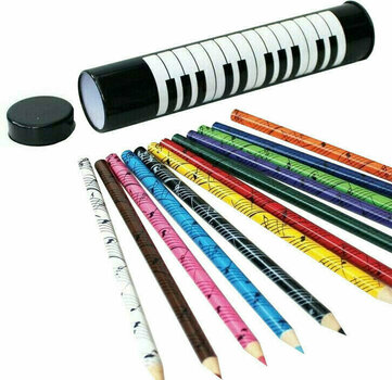 Music Pen/Pencil Music Sales 12 Colour Pencils In Keyboard Tin - 1