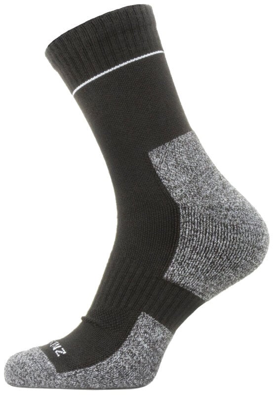 Fietssokken Sealskinz Solo QuickDry Ankle Length Sock Black/Grey XL Fietssokken