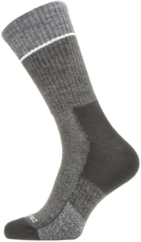 Чорапи за колоездене Sealskinz Solo QuickDry Mid Length Sock Black/Grey L Чорапи за колоездене