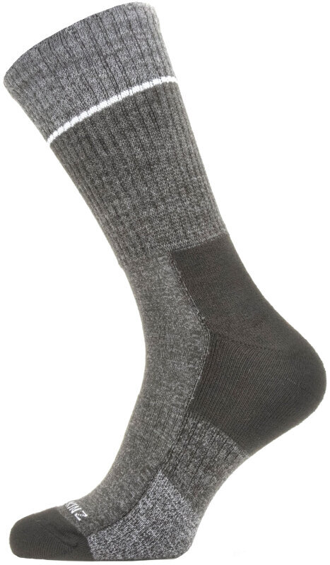 Fietssokken Sealskinz Solo QuickDry Mid Length Sock Black/Grey S Fietssokken