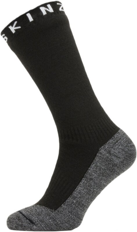 Șosete ciclism Sealskinz Waterproof Warm Weather Soft Touch Mid Length Sock Black/Grey Marl/White L Șosete ciclism