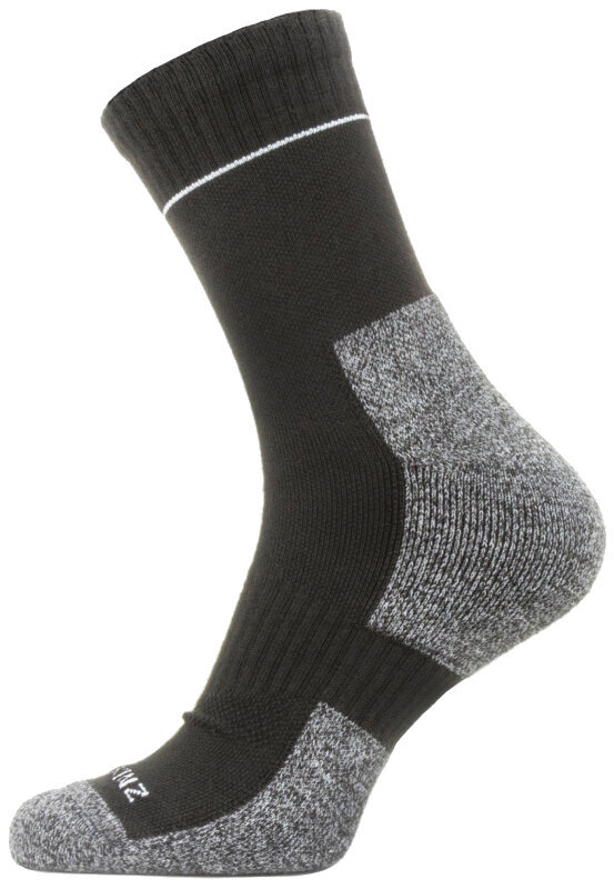 Чорапи за колоездене Sealskinz Solo QuickDry Ankle Length Sock Black/Grey M Чорапи за колоездене