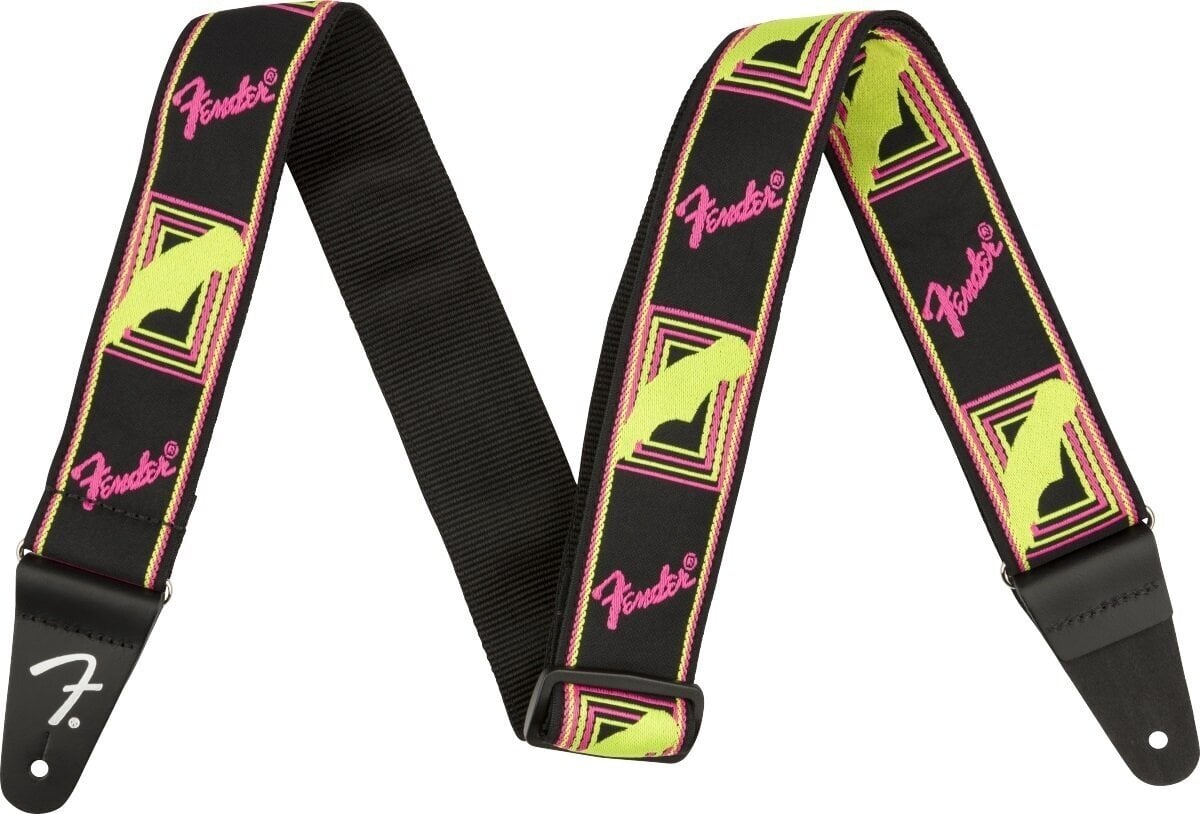 Textilgurte für Gitarren Fender Neon Monogram Strap Yellow/Pink