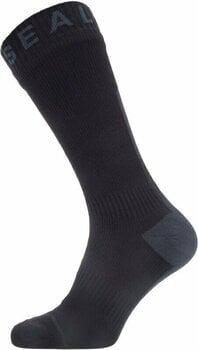 Cycling Socks Sealskinz Waterproof All Weather Mid Length Sock with Hydrostop Black/Grey M Cycling Socks - 1