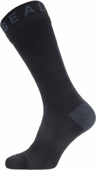 Kolesarske nogavice Sealskinz Waterproof All Weather Mid Length Sock with Hydrostop Black/Grey S Kolesarske nogavice - 1