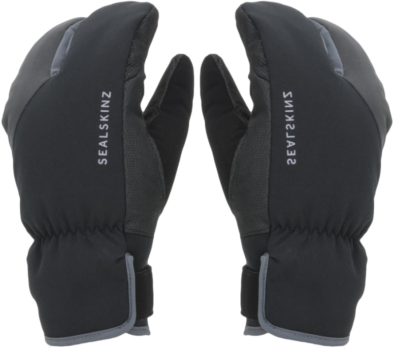 Cyklistické rukavice Sealskinz Waterproof Extreme Cold Weather Cycle Split Finger Glove Black/Grey M Cyklistické rukavice
