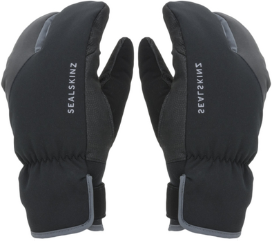 Cyklistické rukavice Sealskinz Waterproof Extreme Cold Weather Cycle Split Finger Glove Black/Grey M Cyklistické rukavice - 1