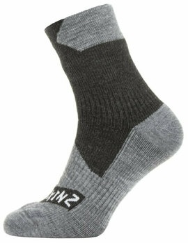 Cycling Socks Sealskinz Waterproof All Weather Ankle Length Sock Black/Grey Marl S Cycling Socks - 1