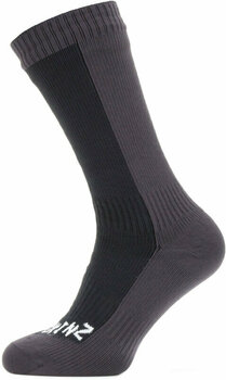 Cycling Socks Sealskinz Waterproof Cold Weather Mid Length Sock Black/Grey L Cycling Socks - 1