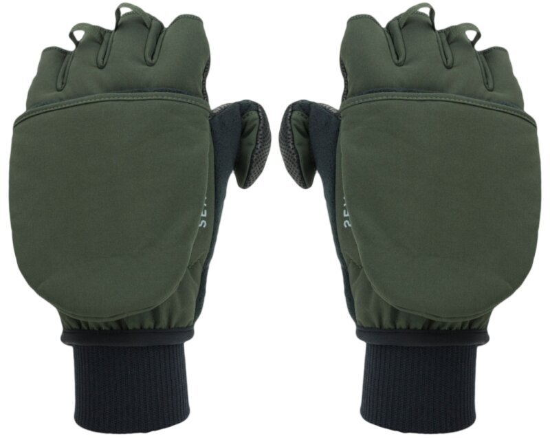 Bike-gloves Sealskinz Windproof Cold Weather Convertible Mitten Olive Green/Black 2XL Bike-gloves