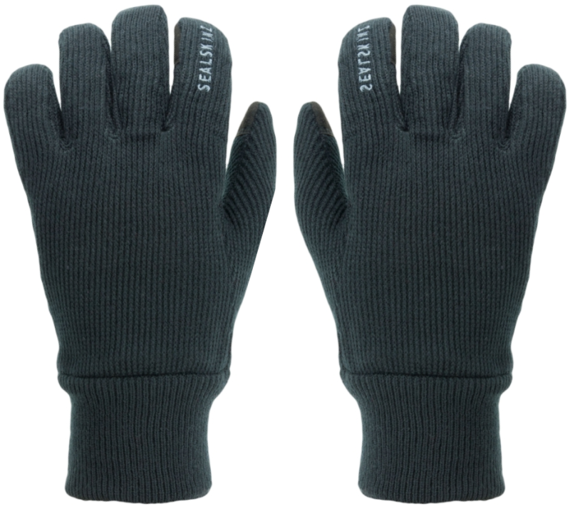 Kesztyű kerékpározáshoz Sealskinz Windproof All Weather Knitted Glove Black M Kesztyű kerékpározáshoz