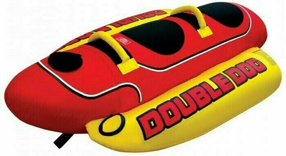 Opblaasbare ringen / bananen / boten Airhead Towable Double Dog 2 Persons red/yellow - 1