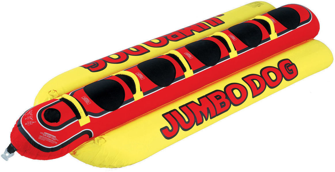 Aufblasbare Ringe / Bananen / Boote Airhead Towable Jumbo Dog 5 Persons red/yellow