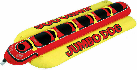 Aufblasbare Ringe / Bananen / Boote Airhead Towable Jumbo Dog 5 Persons red/yellow - 1