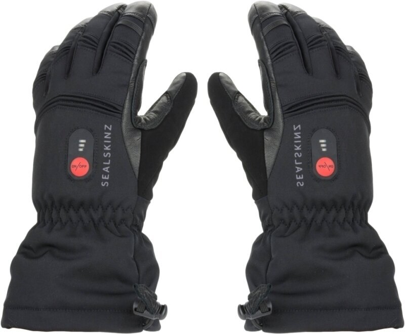 Cyklistické rukavice Sealskinz Waterproof Heated Gauntlet Glove Black L Cyklistické rukavice (Zánovní)