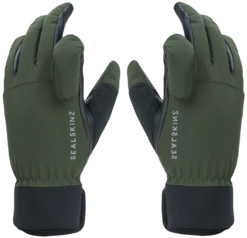 Cyklistické rukavice Sealskinz Waterproof All Weather Shooting Glove Olive Green/Black S Cyklistické rukavice
