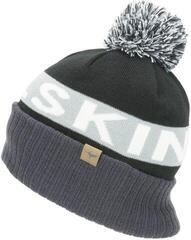 Cykelmössa Sealskinz Water Repellent Cold Weather Bobble Hat Black/Grey/White/Black S/M Beanie