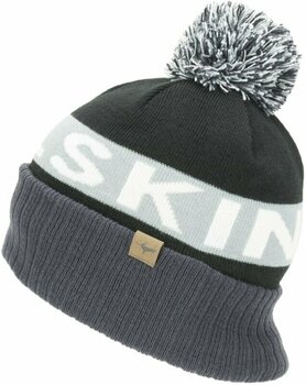 Cycling Cap Sealskinz Water Repellent Cold Weather Bobble Hat Black/Grey/White/Black S/M Beanie - 1