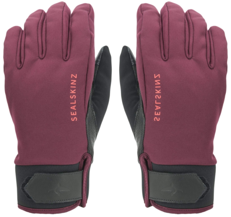 Cyklistické rukavice Sealskinz Waterproof All Weather Insulated Glove Red/Black S Cyklistické rukavice