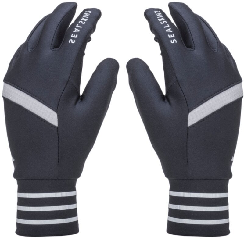 Cyklistické rukavice Sealskinz Solo Reflective Glove Black/Grey XL Cyklistické rukavice