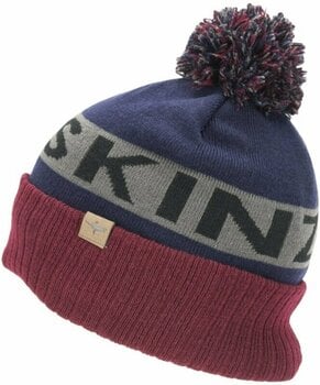 Fietspet Sealskinz Water Repellent Cold Weather Bobble Hat Navy Blue/Grey/Red 2XL Muts - 1