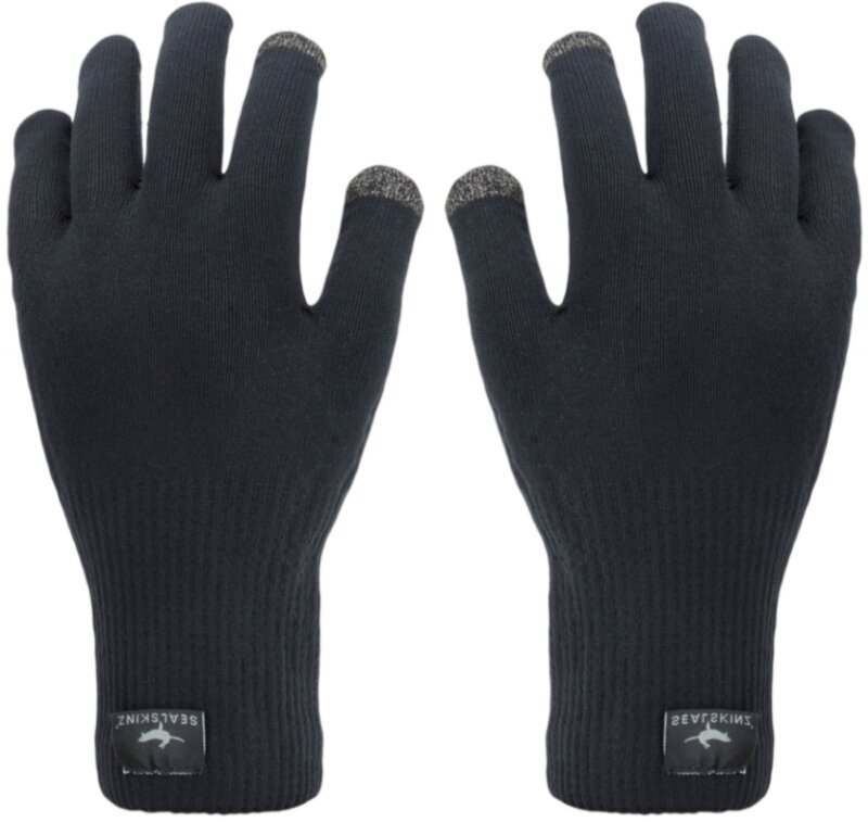 guanti da ciclismo Sealskinz Waterproof All Weather Ultra Grip Knitted Glove Black M guanti da ciclismo