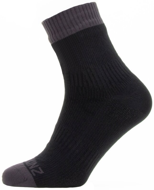 Fietssokken Sealskinz Waterproof Warm Weather Ankle Length Sock Black/Grey M Fietssokken