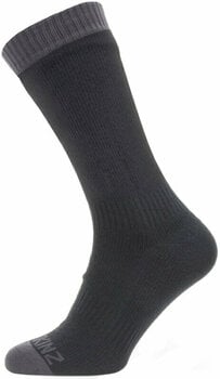 Calcetines de ciclismo Sealskinz Waterproof Warm Weather Mid Length Sock Black/Grey L Calcetines de ciclismo - 1