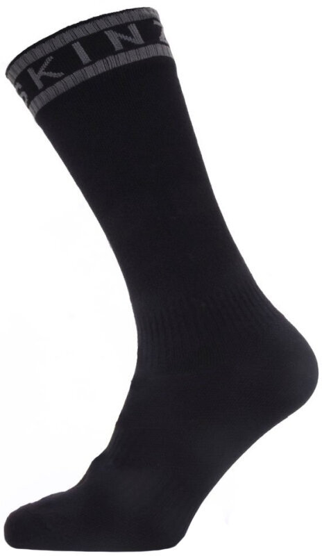 Calcetines de ciclismo Sealskinz Waterproof Warm Weather Mid Length Sock With Hydrostop Black/Grey XL Calcetines de ciclismo